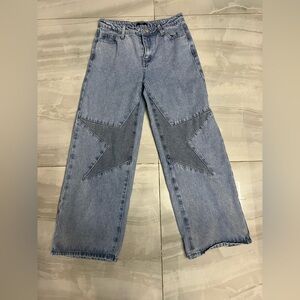Forever 21 Kids Light Blue Star Jeans